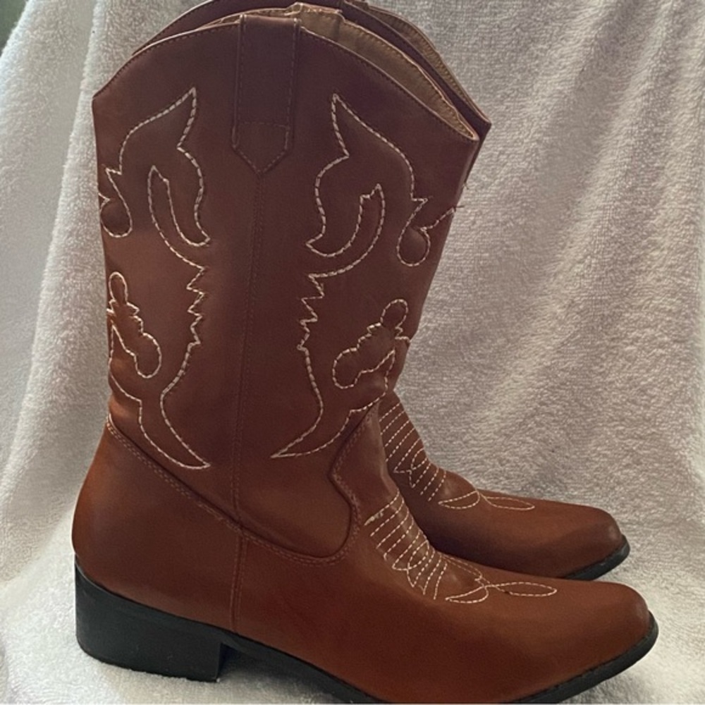 She sole Cowgirl Boots Women’s‎ Size 42/11 Brown Mid Calf Western